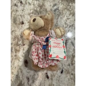 Wendy's Old Fashioned Hamburgers Furskins Bear Happy Holidays Plush Toy 1986 X1